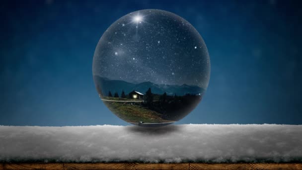 Snow Snow Globe Which You Can See Christmas — Stock Video