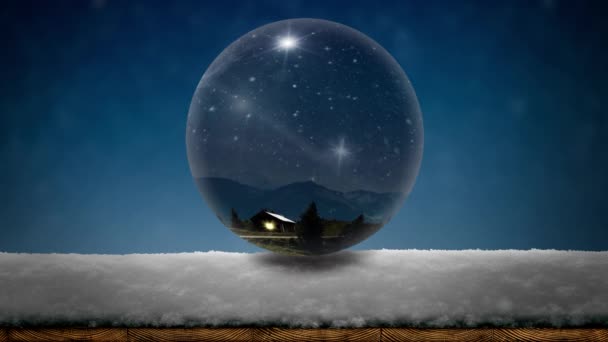 Snow Snow Globe Which You Can See Christmas — Stock Video