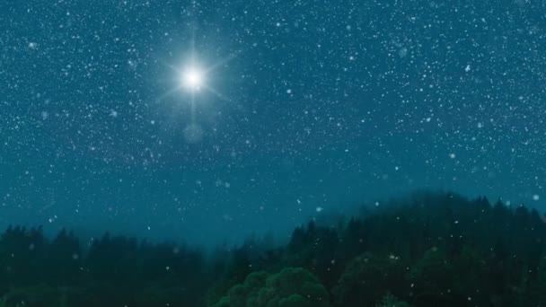 Звезда Сияет Над Яслями Рождества Иисуса Христа — стоковое видео