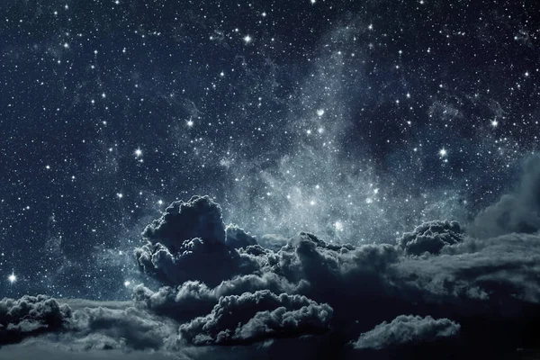 Фон Нічне Небо Зірками Хмарами — стокове фото