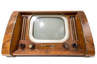 Renkli arkaplanda retro TV