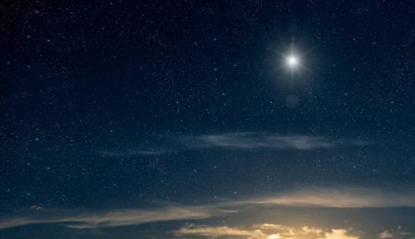 Der Stern Leuchtet Heiligen Abend Jesu Christi — Stockfoto