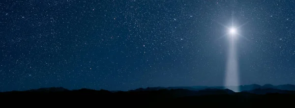 Stella Splende Vigilia Natale Gesù Cristo — Foto Stock