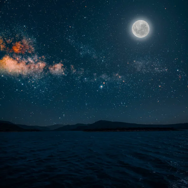 Luna Brilla Víspera Navidad Jesucristo — Foto de Stock