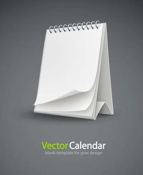 Modello di calendario con pagine bianche — Vettoriale Stock
