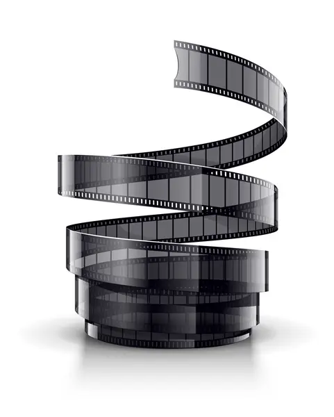 Espiral de la cinta de la película cinematográfica — Archivo Imágenes Vectoriales