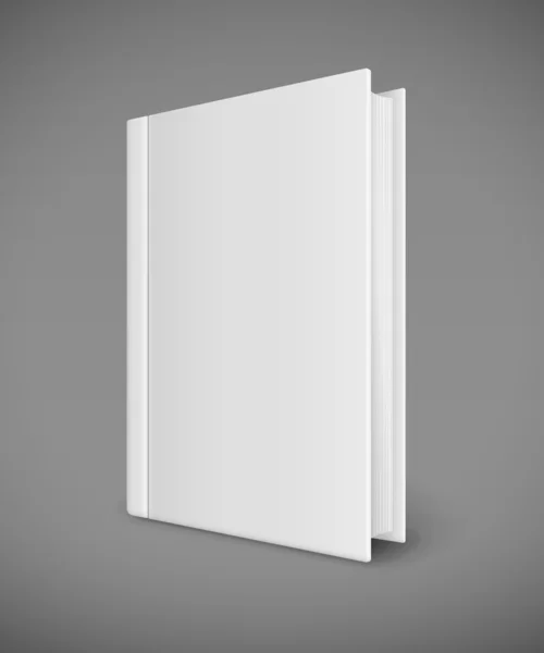 Plantilla de libro blanco con tapa en blanco — Vector de stock