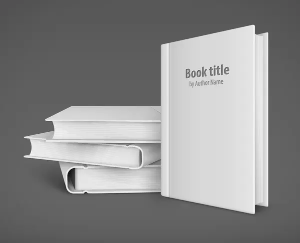 Beyaz kapak ve yığın kitap kitap şablonu — Stockvector