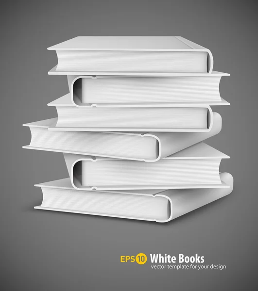 Gros tas de livres blancs — Image vectorielle