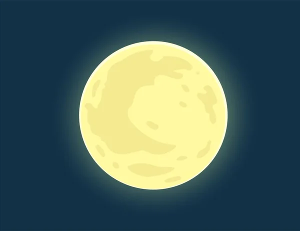 Volle maan. Helder op nacht blauwe hemel. Vectorillustratie. — Stockfoto