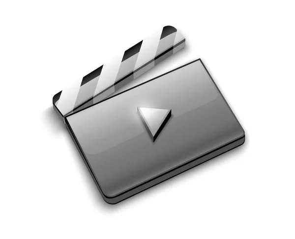 Registi Cinematografici Applauditi Attrezzature Cinematografiche Black Movie Clapper Board Icon — Foto Stock