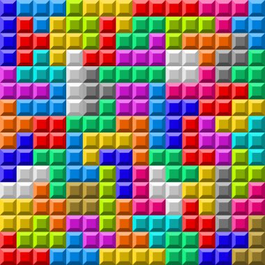 Colorful Tetris board background clipart