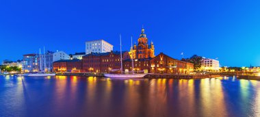 Night panorama of Helsinki, Finland clipart