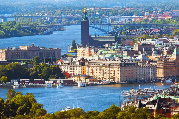 Antena panorama stockholm, Szwecja — Zdjęcie stockowe