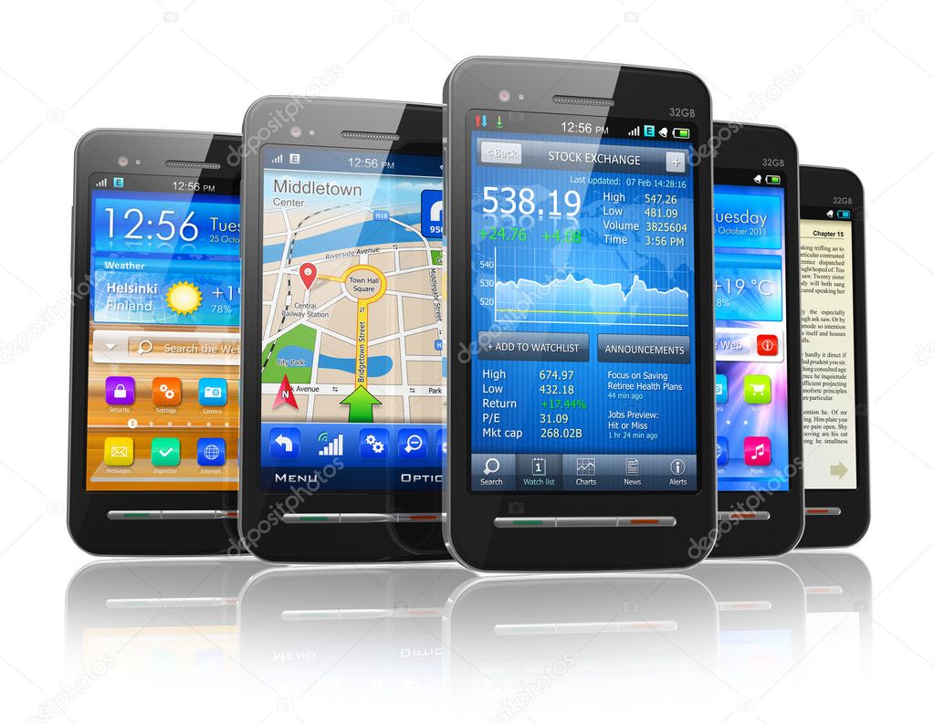 Set of touchscreen smartphones — Stock Photo © scanrail #13194989