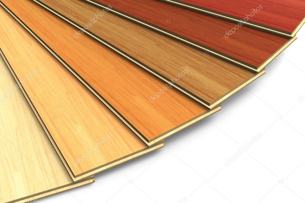 Set of wooden laminated construction planks Stock Photo by ©scanrail