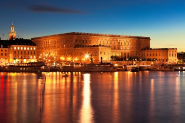 gece toplayan royal palace Stockholm, İsveç