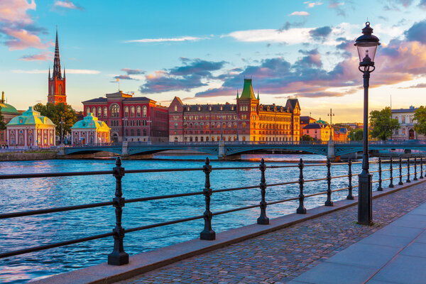 Scenic sunset in Stockholm, Sweden