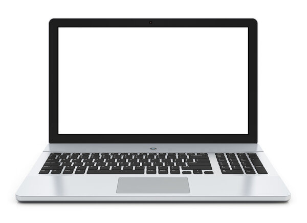 Металлический ноутбук с чистым экраном
