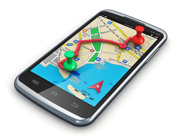 Navigation GPS sur smartphone — Photo