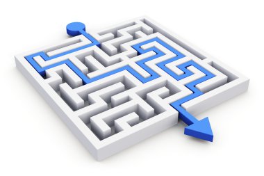 Path across labyrinth clipart