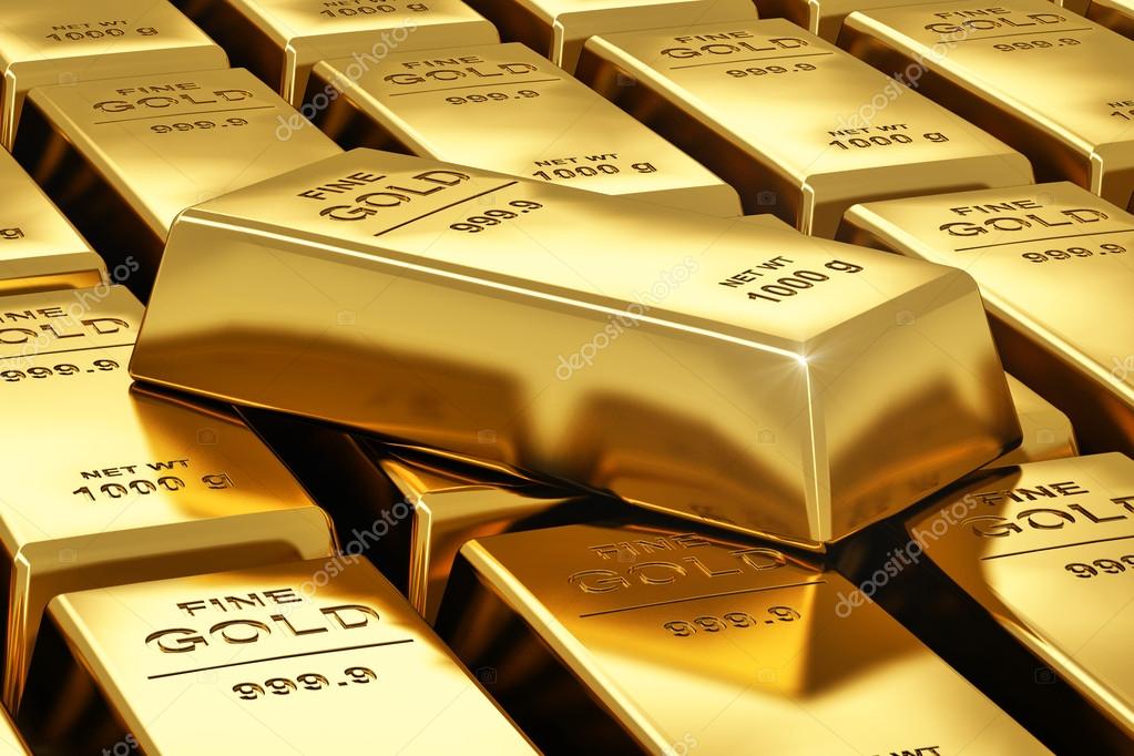 Stacks of gold bars — Stock Photo, Image