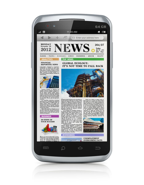 Smartphone with business news