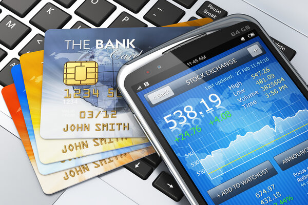 Mobile banking and finance concept