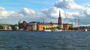 Stockholm, İsveç eski şehir panoraması