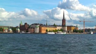 Stockholm, İsveç eski şehir panoraması