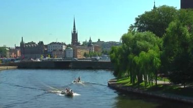 Stockholm 'deki eski kasaba, İsveç.