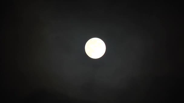 Luna llena en el cielo nocturno — Vídeo de stock