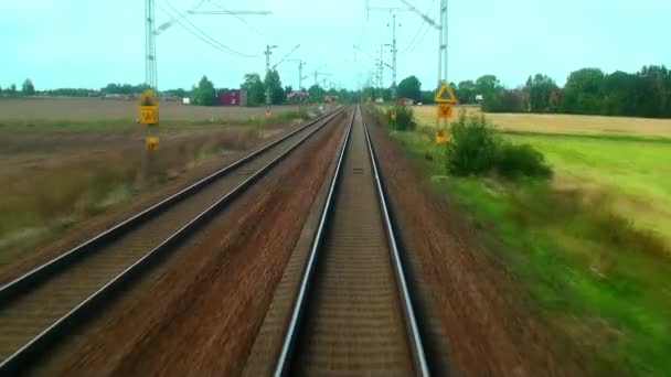 Conducción del tren de alta velocidad — Vídeos de Stock