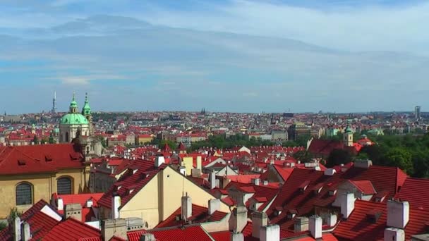 Zoom panorama Prag, Çek Cumhuriyeti — Stok video