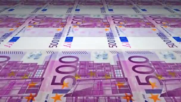 Impresión de billetes de 500 euros — Vídeo de stock