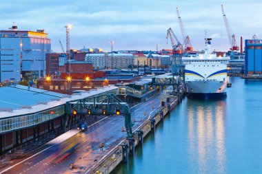 helsinki, Finlandiya port akşam manzarası