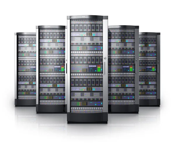 Row of network servers in data center — Stock Photo, Image