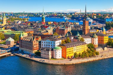 Aerial panorama of Stockholm, Sweden clipart