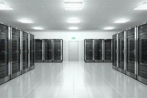 Sala server nel datacenter — Foto Stock