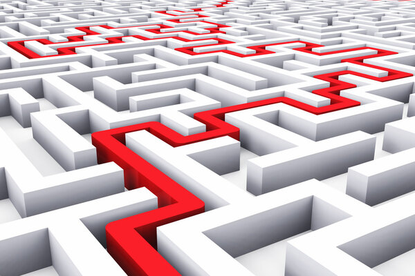 Path across endless labyrinth