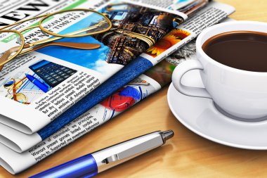 Gazeteler ve kahve ofis masaları