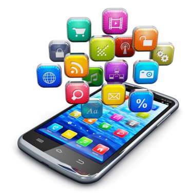 bulut simgeleri ile Smartphone