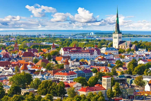 Panorama lotnicze tallinn, estonia — Zdjęcie stockowe