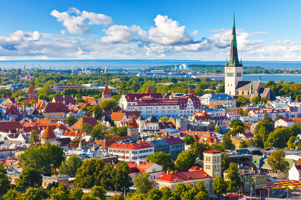 Aerial panorama of Tallinn, Estonia