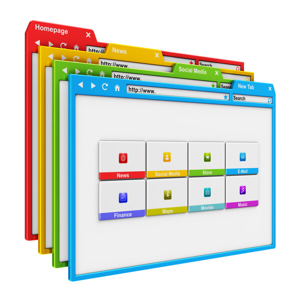 Дизайн веб-сайта и концепция Интернета
