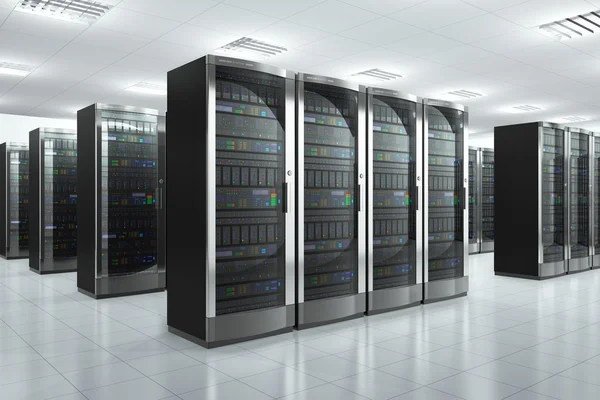 Servidores de rede em datacenter — Fotografia de Stock