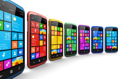dokunmatik ekran arayüzü ile modern akıllı telefonlar