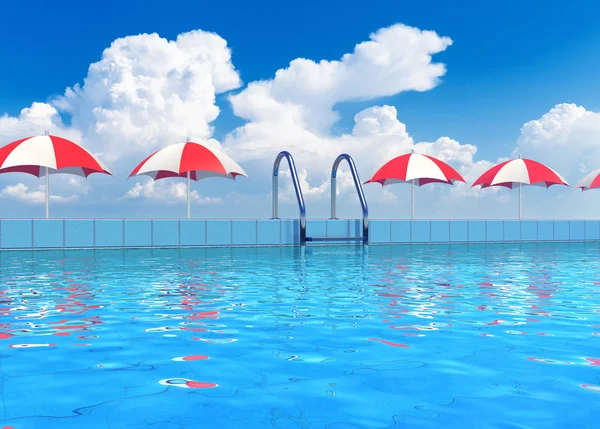 Swimming pool in tropical resort — Stock Photo, Image