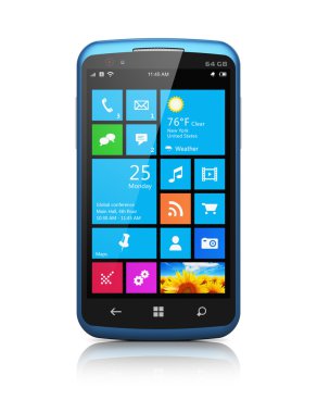 Modern smartphone dokunmatik ekran arayüzü ile