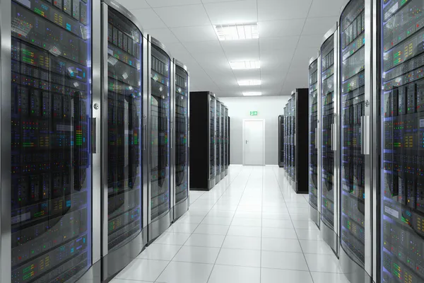 Sala server nel datacenter — Foto Stock